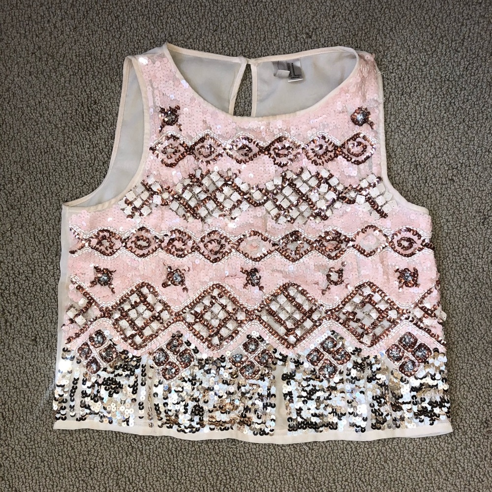 Forever 21 pink sequined tank top